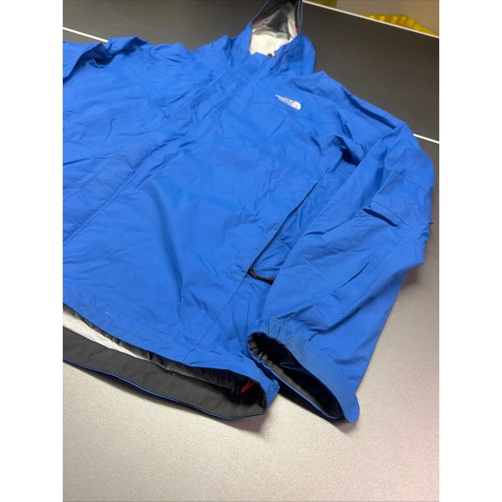 The North Face HyVent DT Blue Rain Jacket Hooded Ripstop Shell Mens M